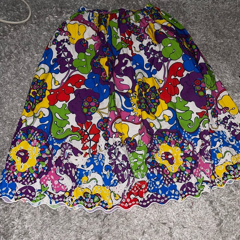 Rhode beautiful Audrey Boho Woodstock floral colorful midi skirt - Picture 6 of 17